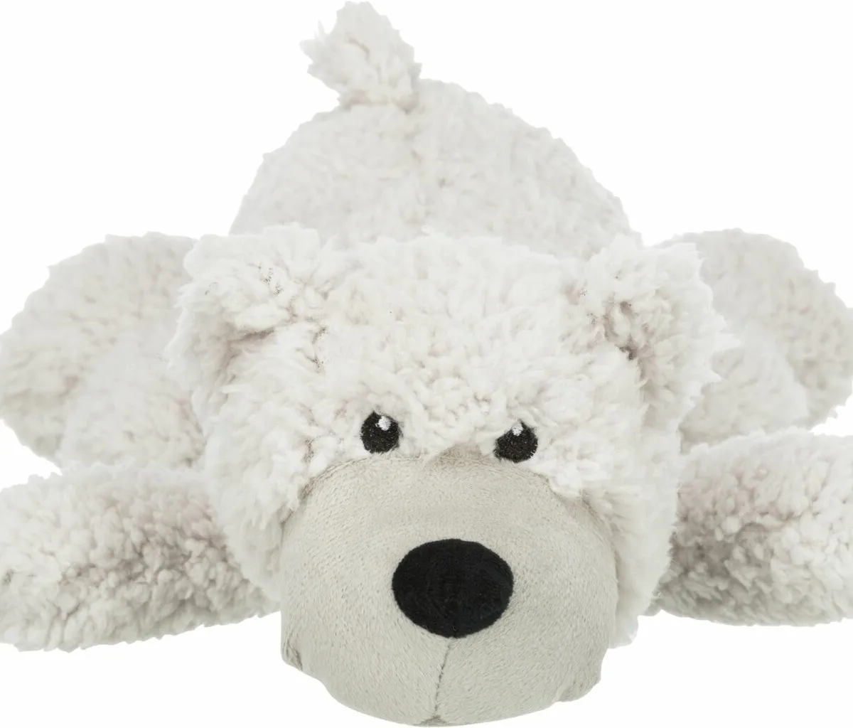 Be Eco medvěd ELROY, plyšová hračka se zvukem pro psy, 42 cm, bílá