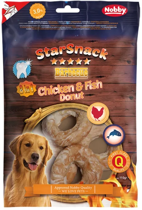 Nobby StarSnack BBQ Chicken, Fish Donut pamlsky