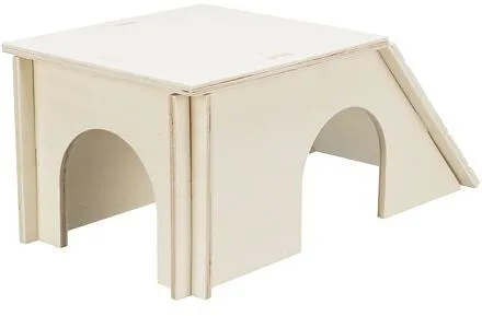 Dřevěný skládací domek BENT, šikmá střecha, morče/králíček, 40 x 18
