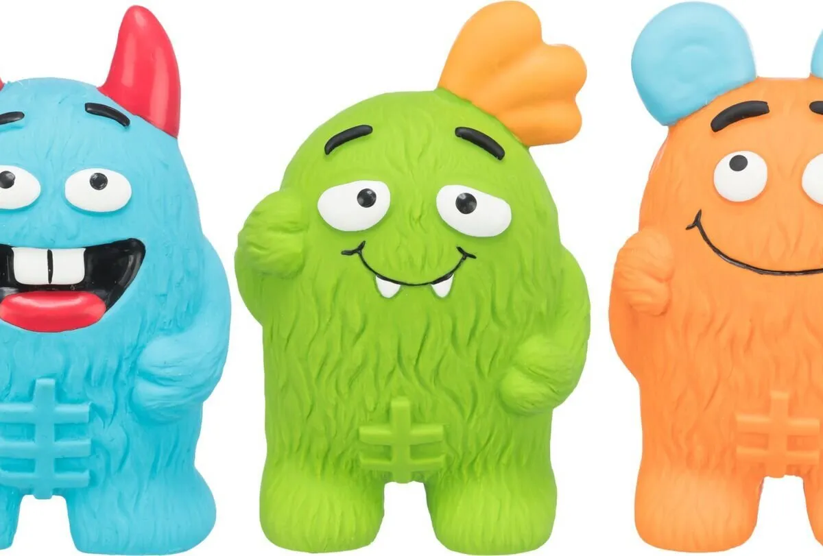 Příšerka, latexová hračka plněná, se zvukem, 10 cm