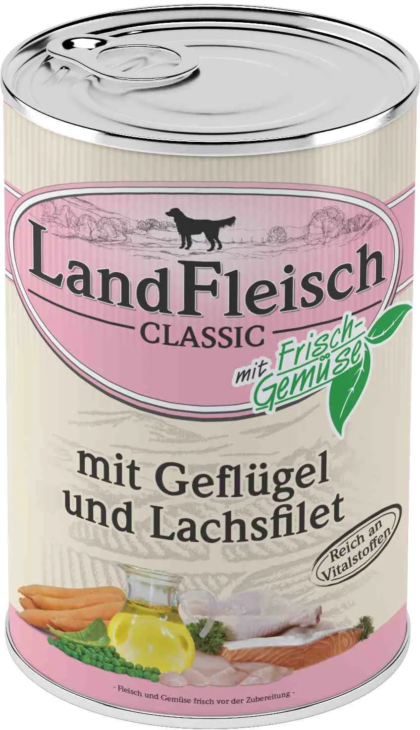 Landfleisch Dog Classic drůběží s lososem