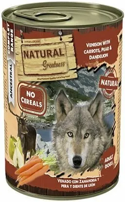 Natural Greatness zvěřina, mrkev, hruška, konzerva pro psy 400 g
