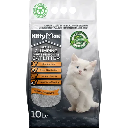 KITTYMAX hrudkující, bezprašný bílý bentonit