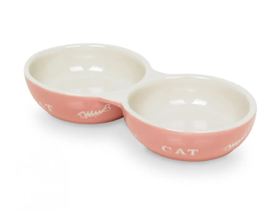 Nobby Cat keramická dvojmiska 22 cm 2x130ml