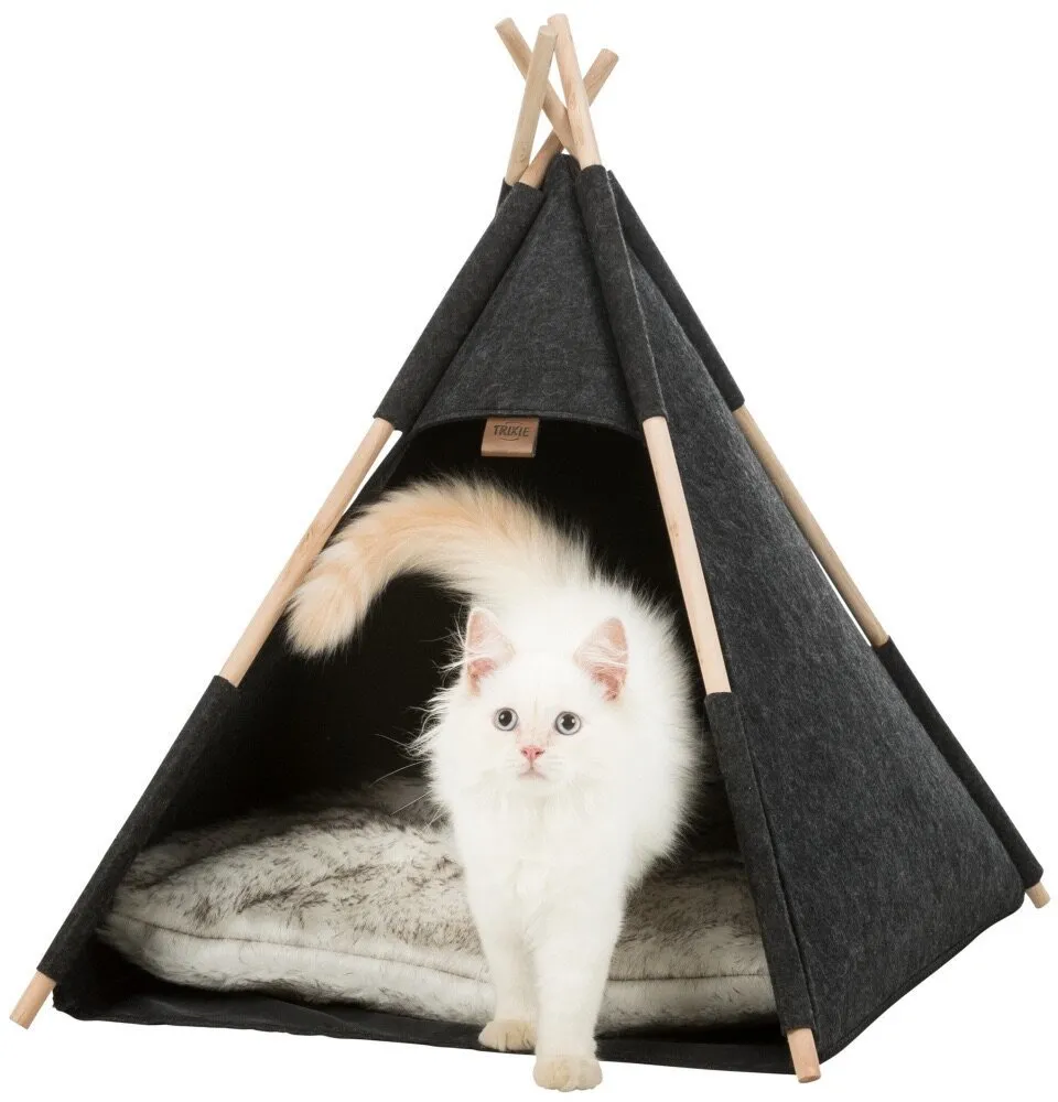 Jeskyňka TIPI, 70 x 70 x 70 cm, plsť, antracit