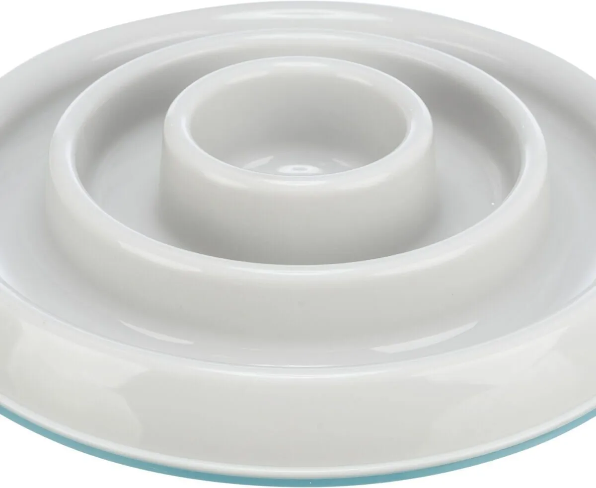 Miska k pomalému krmení, design kruhy, 0,45 l/ø 23 cm, plast/TPR, šedá