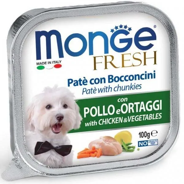 MONGE FRESH - paštika a kousky s em 100 g pro psy
