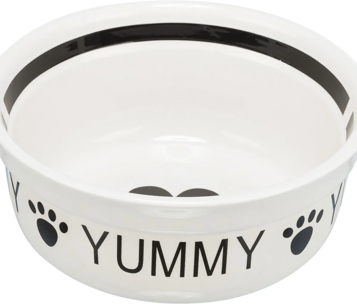 Keramická miska YUMMY - ø 20 cm, bílá/černá