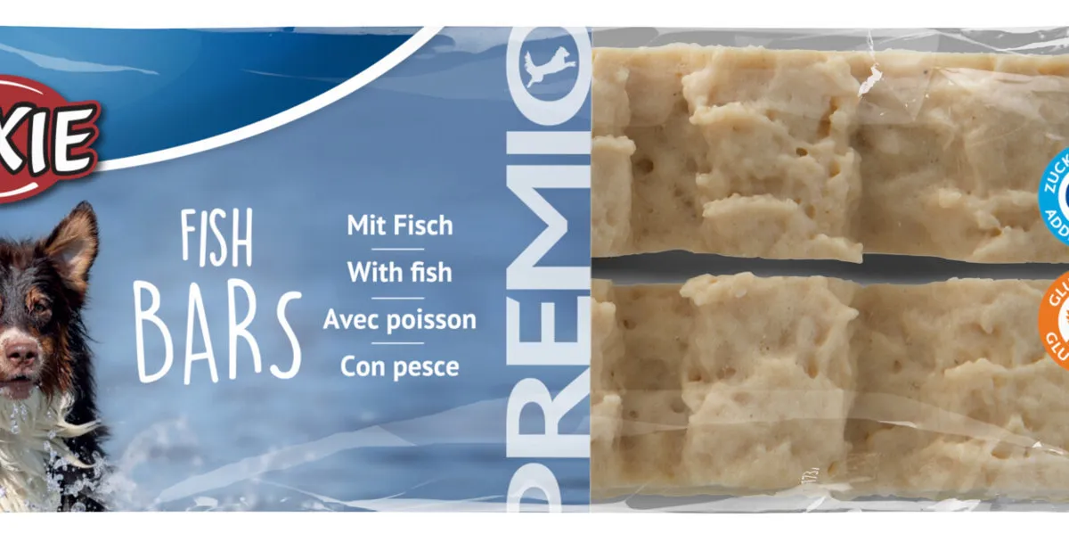 PREMIO Fish Bars, žvýkací pamlsek se 79% rybího masa, 2 x 30g