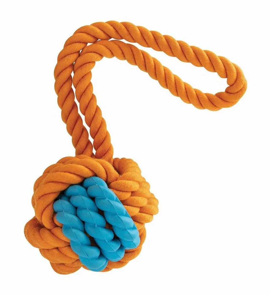 Kombinovaný Monty míč přírodní guma a bavlna s poutkem 31cm HipHop