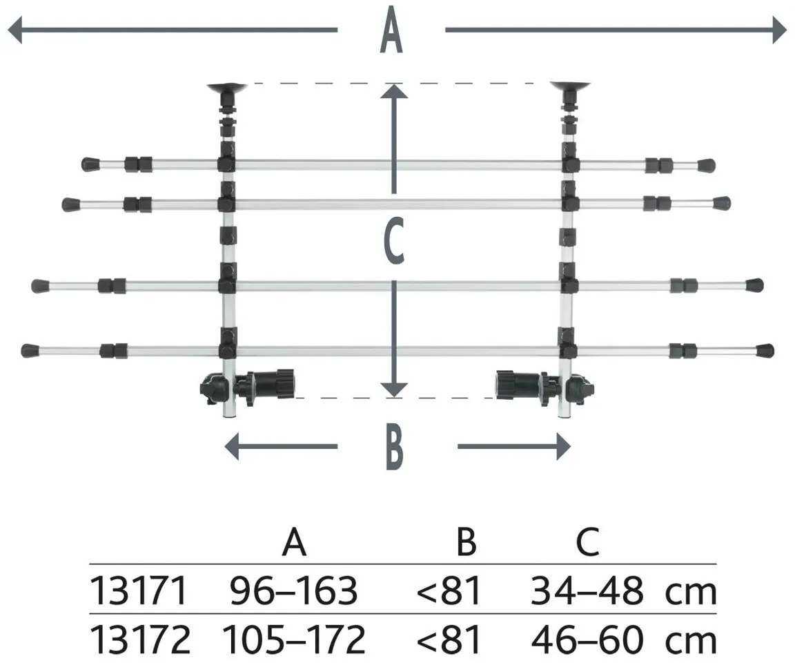 Mříž do náklad. prostoru auta 2díly šíř.85-140cm, v