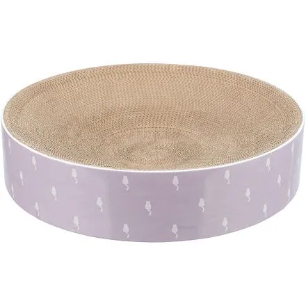 LILLY kulatý škrabací pelech s katnipem, ø 45 × 10 cm, karton, lila