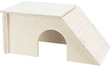 Dřevěný skládací domek BENT, šikmá střecha, morče/králíček, 40 x 18