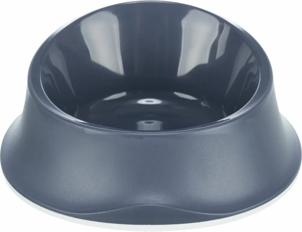 Plastová miska proti vyhazování potravy, gumový kroužek, 0.35 l/ø 18 cm, modrá