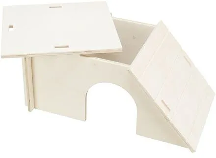 Dřevěný skládací domek BENT, šikmá střecha, morče/králíček, 40 x 18