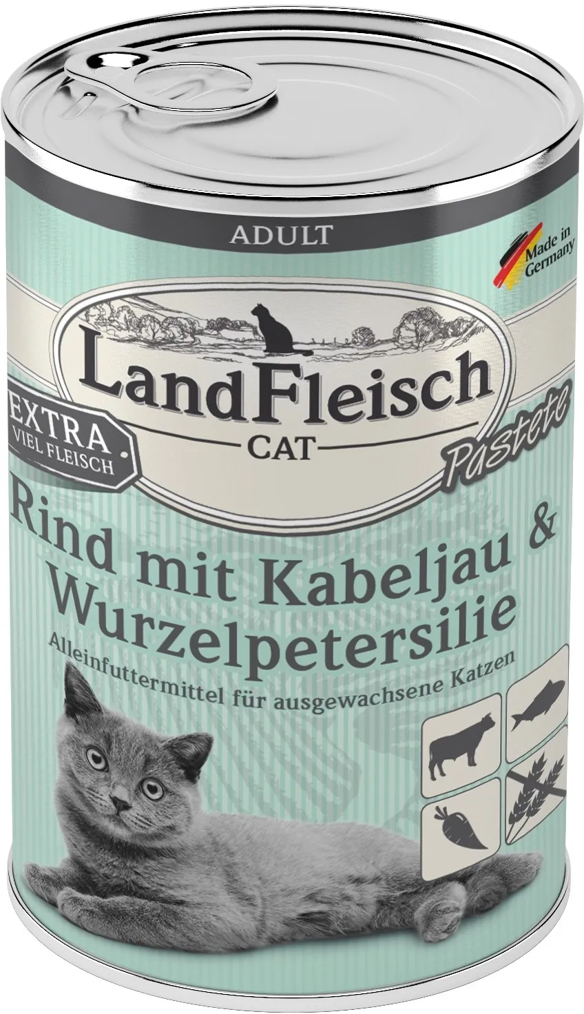 Landfleisch Cat Adult Pastete hovězí, treska