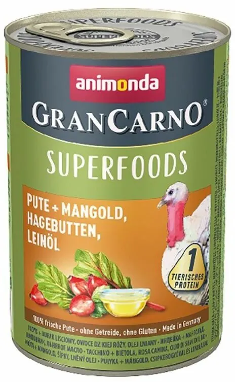 GRANCARNO Superfoods kuře,špenát,maliny,dýňová semínka pro psy