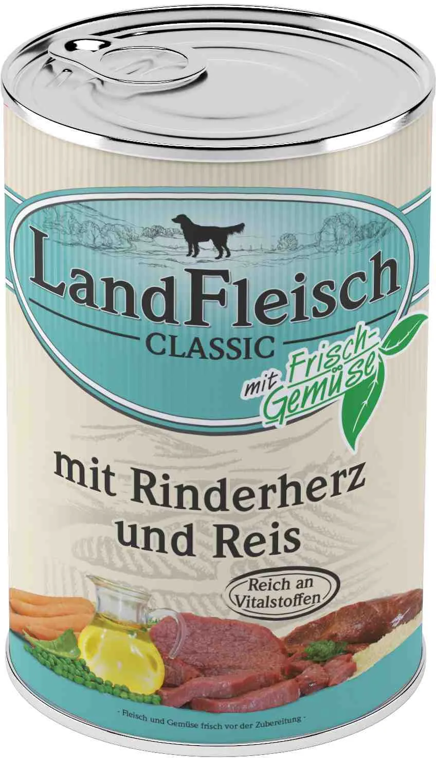 Landfleisch Dog Classic hovězí srdce s rýží