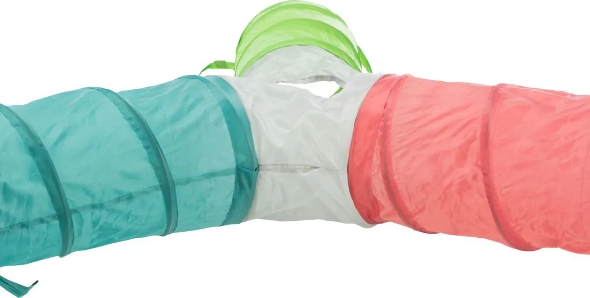 Nylonový troj- tunel pro králíky, různé barvy 3 × ø 18 × 47 cm