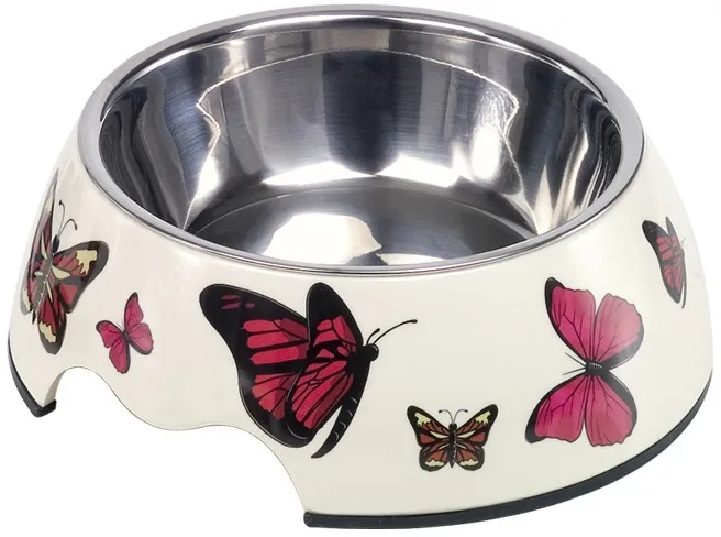 Nobby Butterfly nerez miska v pouzdře s motýli