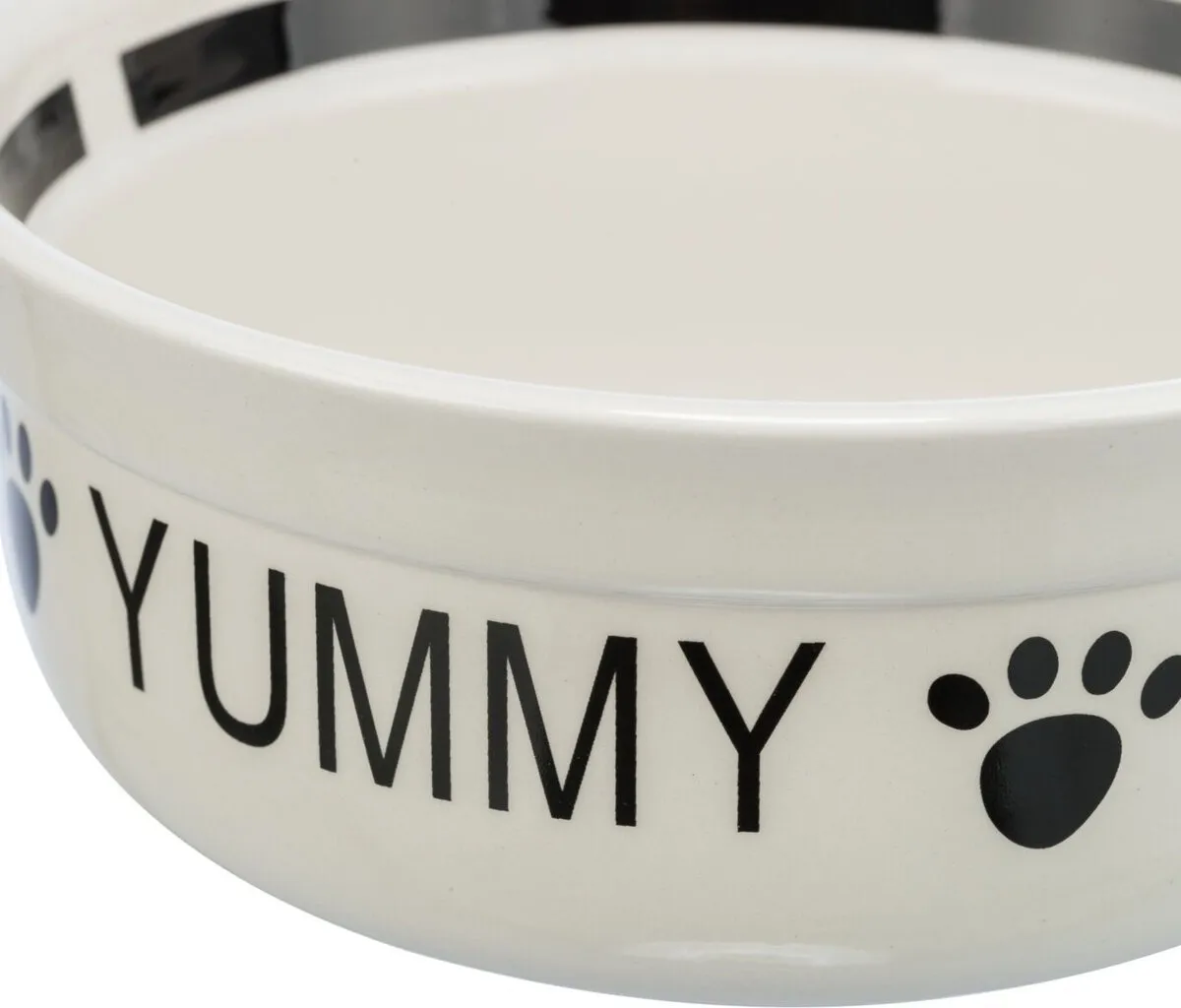 Keramická miska YUMMY - ø 20 cm, bílá/černá