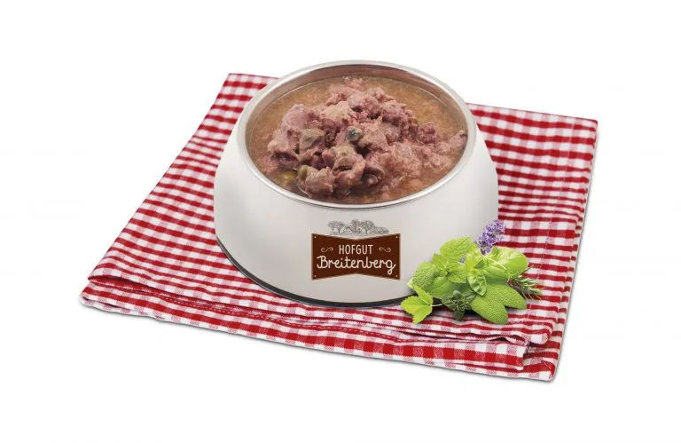 Hofgut Dog Junior konzerva krůtí, kachna, zelenina a bylinky
