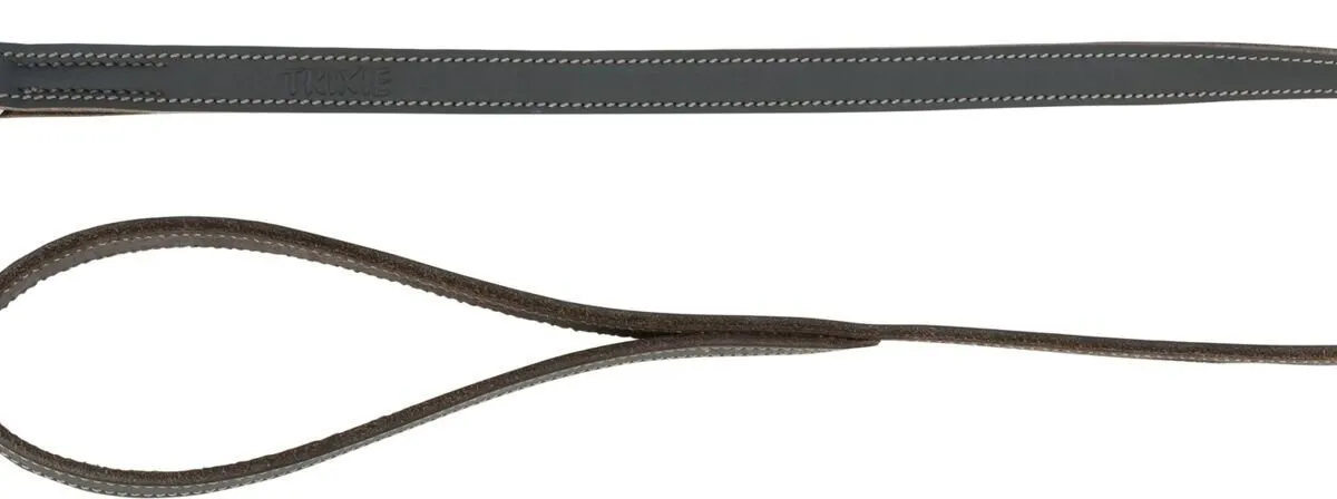 Vodítko RUSTIC kožené - 1,20 m - šedá
